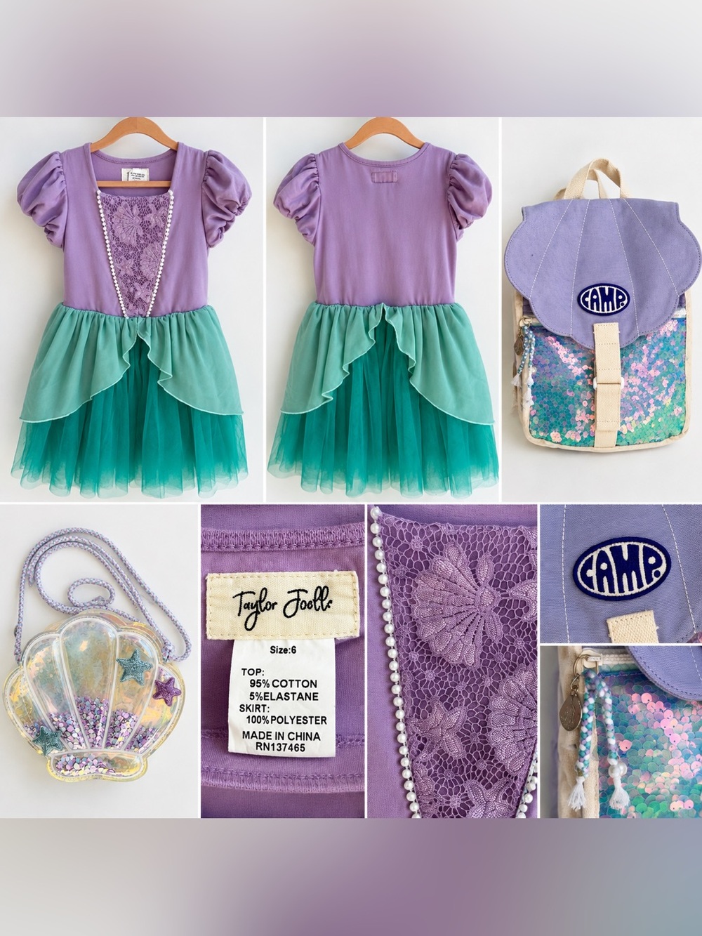 Taylor Joelle Mermaid Dress with Matching Accessories